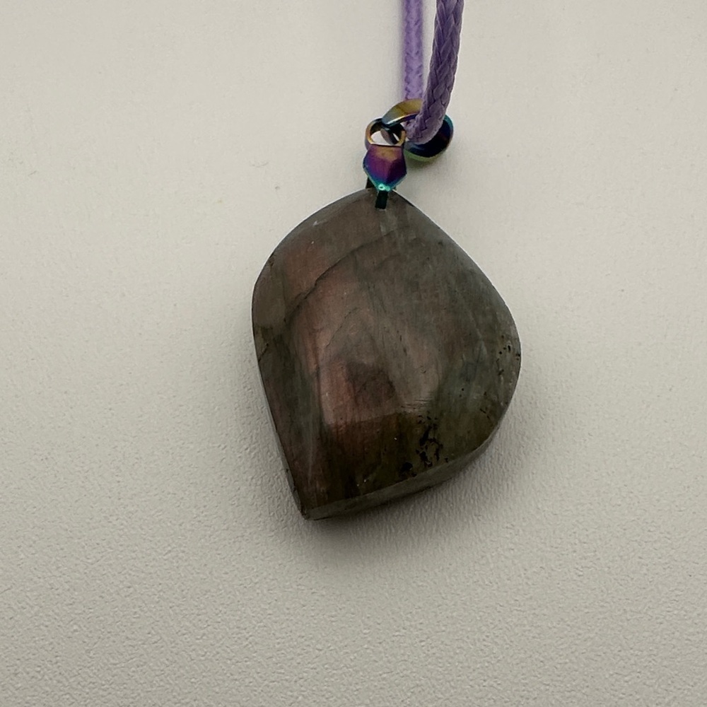 Purple Flash Labradorite Pendant Necklace